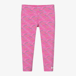 Nike-Girls Pink Cotton Leggings | Childrensalon Outlet
