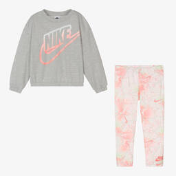 Nike-Girls Pink Logo Leggings Set | Childrensalon Outlet