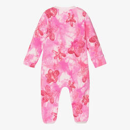 Nike-Girls Pink Tie-Dye Fleece Babygrow | Childrensalon Outlet