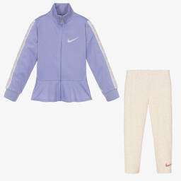 Nike-Girls Purple Leggings Set | Childrensalon Outlet