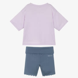 Nike-Girls Violet & Azure Active Shorts Ensemble | Childrensalon Outlet