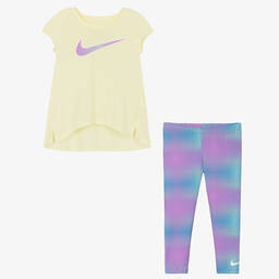 Nike-Желтый топ и фиолетовые легинсы | Childrensalon Outlet