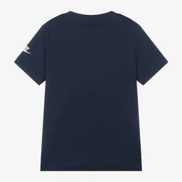 Nike-Navy Blue Cotton Swoosh T-Shirt | Childrensalon Outlet