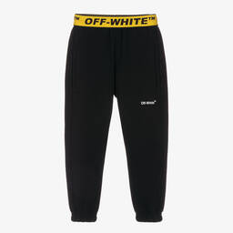 Off-White-Черные хлопковые джоггеры | Childrensalon Outlet