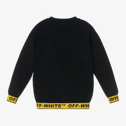 Off-White-Black & Yellow Industrial Logo Sweatshirt | Childrensalon Outlet