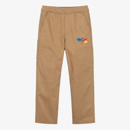 Off-White-Boys Beige Paint Splash Cargo Trousers | Childrensalon Outlet
