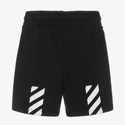 Off-White-Черные хлопковые шорты | Childrensalon Outlet