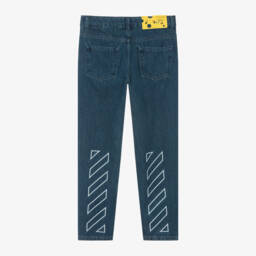 Off-White-Boys Denim Jeans with Logo Patch | Childrensalon Outlet