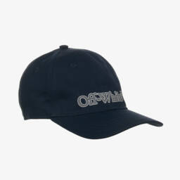 Off-White-Boys Navy Cotton Baseball Cap | Childrensalon Outlet