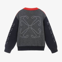 Off-White-Boys Red Wool Blend Sweater | Childrensalon Outlet