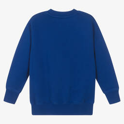 Off-White-Boys Royal Blue Cotton Sweatshirt | Childrensalon Outlet