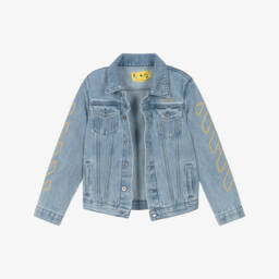 Off-White-Джинсовая куртка небесно-голубого цвета для мальчиков | Childrensalon Outlet