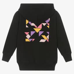 Off-White-Girls Black Cotton Arrows Hoodie  | Childrensalon Outlet