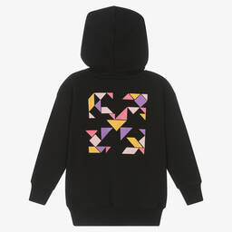 Off-White-Girls Black Cotton Arrows Hoodie  | Childrensalon Outlet