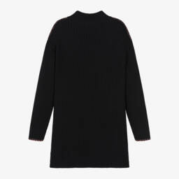 Off-White-Girls Black Wool & Cotton Knit Dress | Childrensalon Outlet