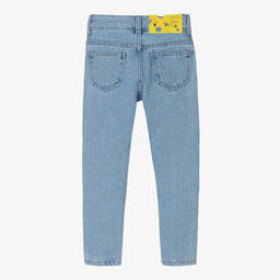 Off-White-Girls Blue Denim Industrial Logo Jeans | Childrensalon Outlet