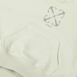 Off-White-Girls Soft Grey Cotton Hoodie | Childrensalon Outlet