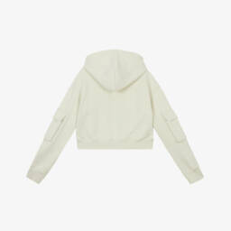 Off-White-Girls Soft Grey Cotton Hoodie | Childrensalon Outlet