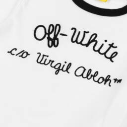 Off-White-Белый хлопковый топ с вышивкой для девочек | Childrensalon Outlet