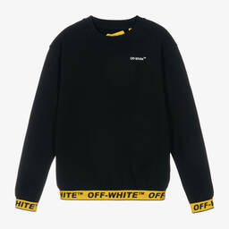 Off-White-Teen Black & Yellow Industrial Sweatshirt | Childrensalon Outlet