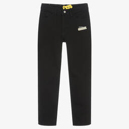 Off-White-جينز قطن دنيم لون أسود تينز ولادي | Childrensalon Outlet
