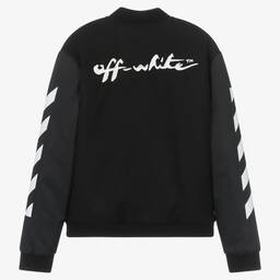 Off-White-Черная шерстяная куртка с диагоналями | Childrensalon Outlet