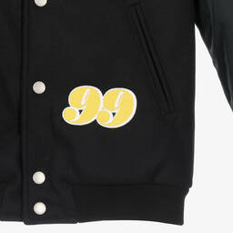 Off-White-Черная шерстяная куртка с диагоналями | Childrensalon Outlet