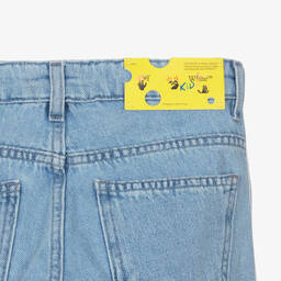 Off-White-Teen Girls Blue Tapered Logo Jeans | Childrensalon Outlet