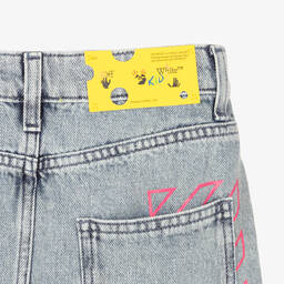 Off-White-Teen Girls Diagonals Denim Skirt | Childrensalon Outlet