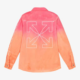 Off-White-Teen Girls Pink Denim Diagonals Jacket | Childrensalon Outlet