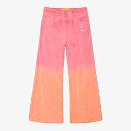 Off-White-Teen Girls Pink Diagonals Denim Jeans | Childrensalon Outlet