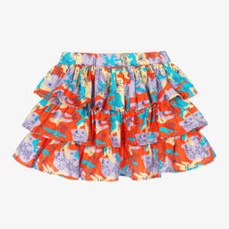 Off-White-Teen Girls Purple & Red Abstract Ruffle Skirt | Childrensalon Outlet