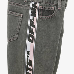 Off-White-Teen Girls Washed Black Off-White Band Jeans | Childrensalon Outlet