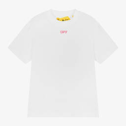 Off-White-White Cotton T-Shirt | Childrensalon Outlet