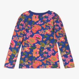 Oilily-Розово-голубой топ с цветами | Childrensalon Outlet