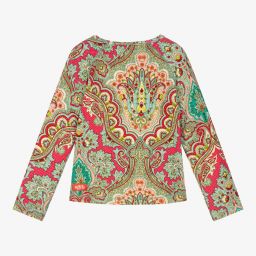 Oilily-Розово-голубой топ с узором пейсли | Childrensalon Outlet