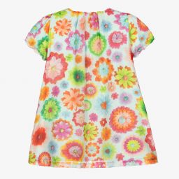 Oilily-Голубое шелковое платье с цветами для девочек | Childrensalon Outlet