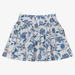 Oilily-Кремово-голубая юбка в цветочек для девочек | Childrensalon Outlet