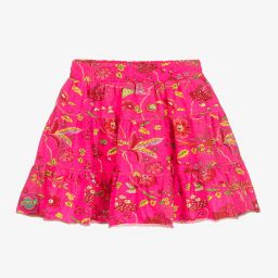 Oilily-Неоново-розовая юбка в цветочек для девочек | Childrensalon Outlet