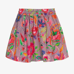 Oilily-Розовая хлопковая юбка с цветами для девочек | Childrensalon Outlet