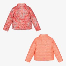 Oilily-Оранжевая двусторонняя куртка с узором пейсли | Childrensalon Outlet