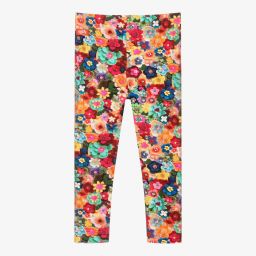 Oilily-Красно-синие легинсы в цветочек | Childrensalon Outlet