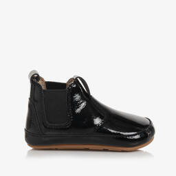 Old Soles-Baby Girls Black Patent Leather Chelsea Boots | Childrensalon Outlet
