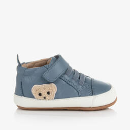 Old Soles-Blue Leather Baby First Walker Trainers | Childrensalon Outlet