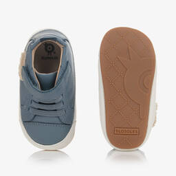 Old Soles-Blue Leather Baby First Walker Trainers | Childrensalon Outlet