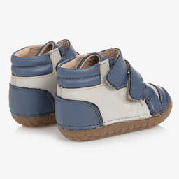 Old Soles-Boys Blue & Grey First Walker Shoes | Childrensalon Outlet