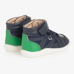 أولد سولز-Boys Blue High Top Leather Trainers  | Childrensalon Outlet