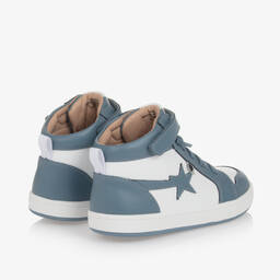 Old Soles-Boys Blue Leather High-Top Trainers | Childrensalon Outlet