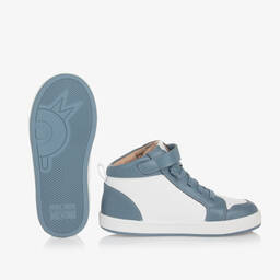 Old Soles-Boys Blue Leather High-Top Trainers | Childrensalon Outlet