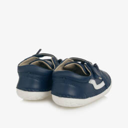 Old Soles-Boys Classic Blue Leather Pre-Walkers | Childrensalon Outlet